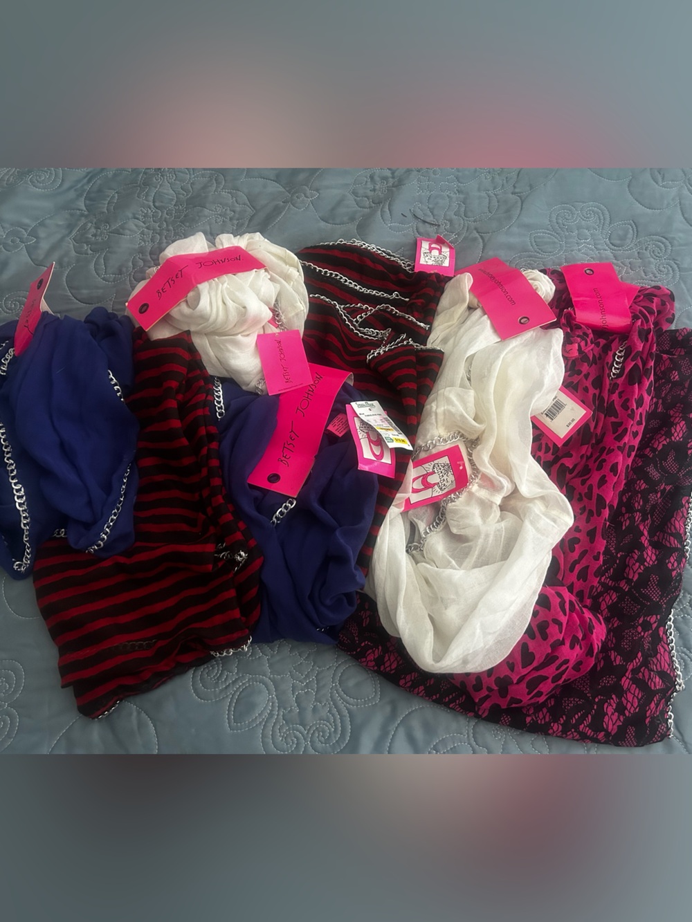 Set of 8 Betsey Johnson NWT SCARVES
